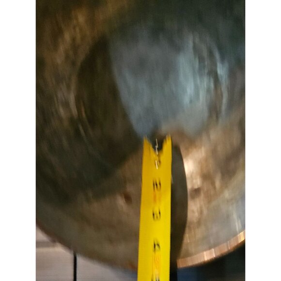 Antique Large Hand Forged French Copper Pots With Brass Handles 23"L 25"L - Picture 10 of 16